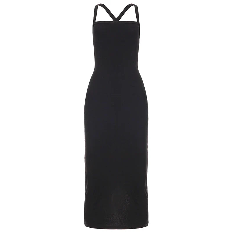 Abrianna Halter Backless Maxi Dress