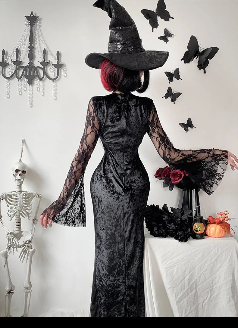 Lace Velvet Punk Midi Dress