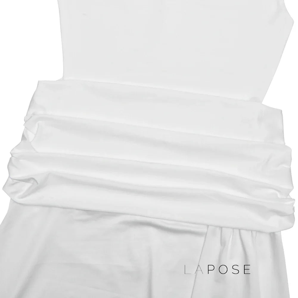 Nikole Mock Neck Ruched Maxi Dress