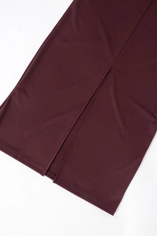 Hudson Maxi Dress With Stole And Gloves - Maroon