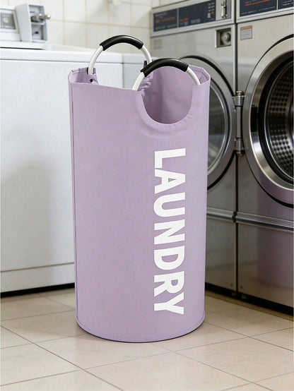 Extra Large High Quality Laundry Basket With Soft Padded Handles - Fabric Laundry Hamper, Foldable Round Basket, Suitable For Various Room Types, Casual Style Clothes Storage Box, Laundry Accessories, Laundry Basket, Space Saving