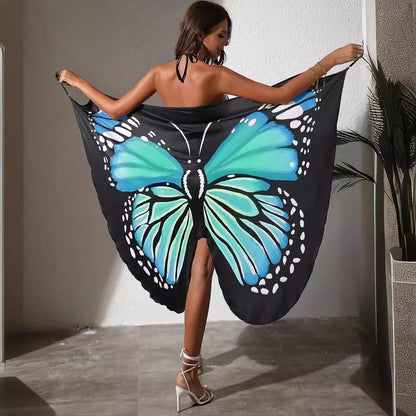Butterfly pattern mesh 2-way cami midi dress  | Festival Outfits Women