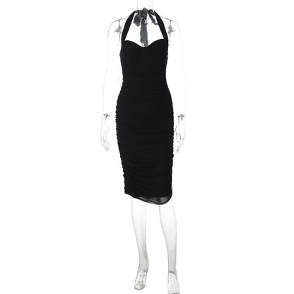 Ruched self tie ruched backless midi dress  | Festival Outfits Women