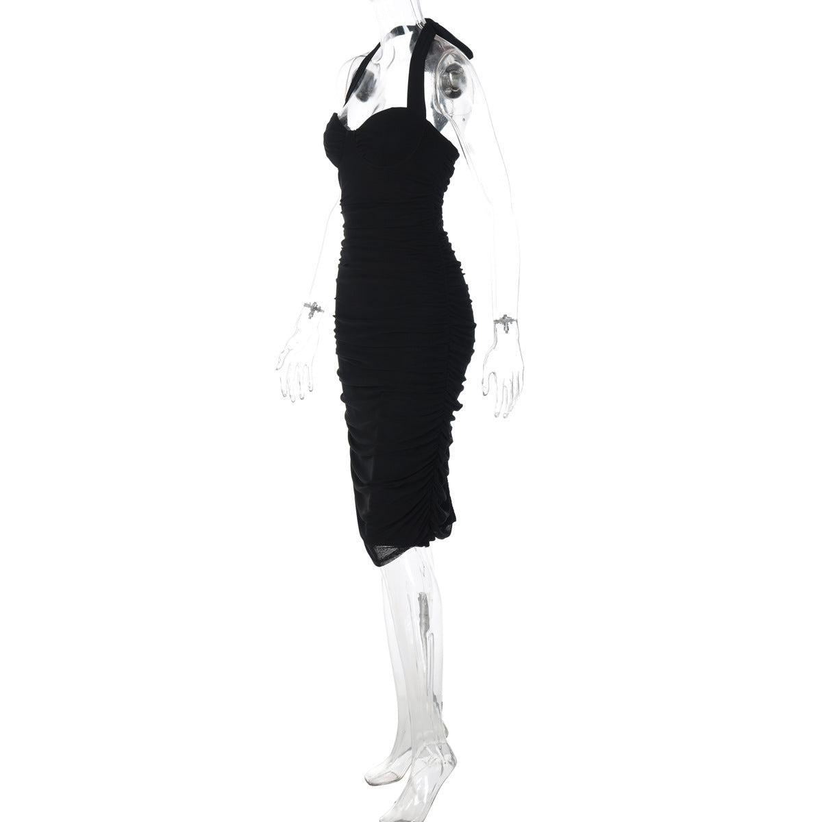 Ruched self tie ruched backless midi dress  | Festival Outfits Women