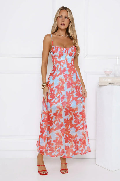 All Eyes Here Maxi Dress Blue