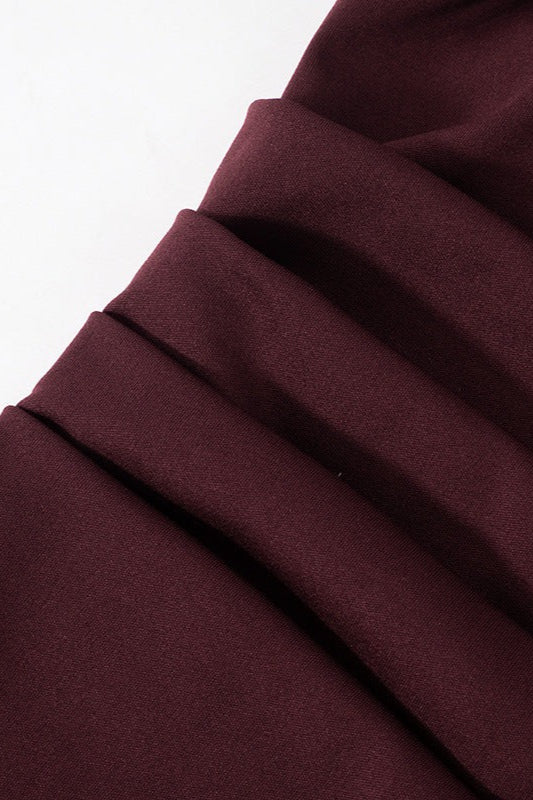 Hudson Maxi Dress With Stole And Gloves - Maroon