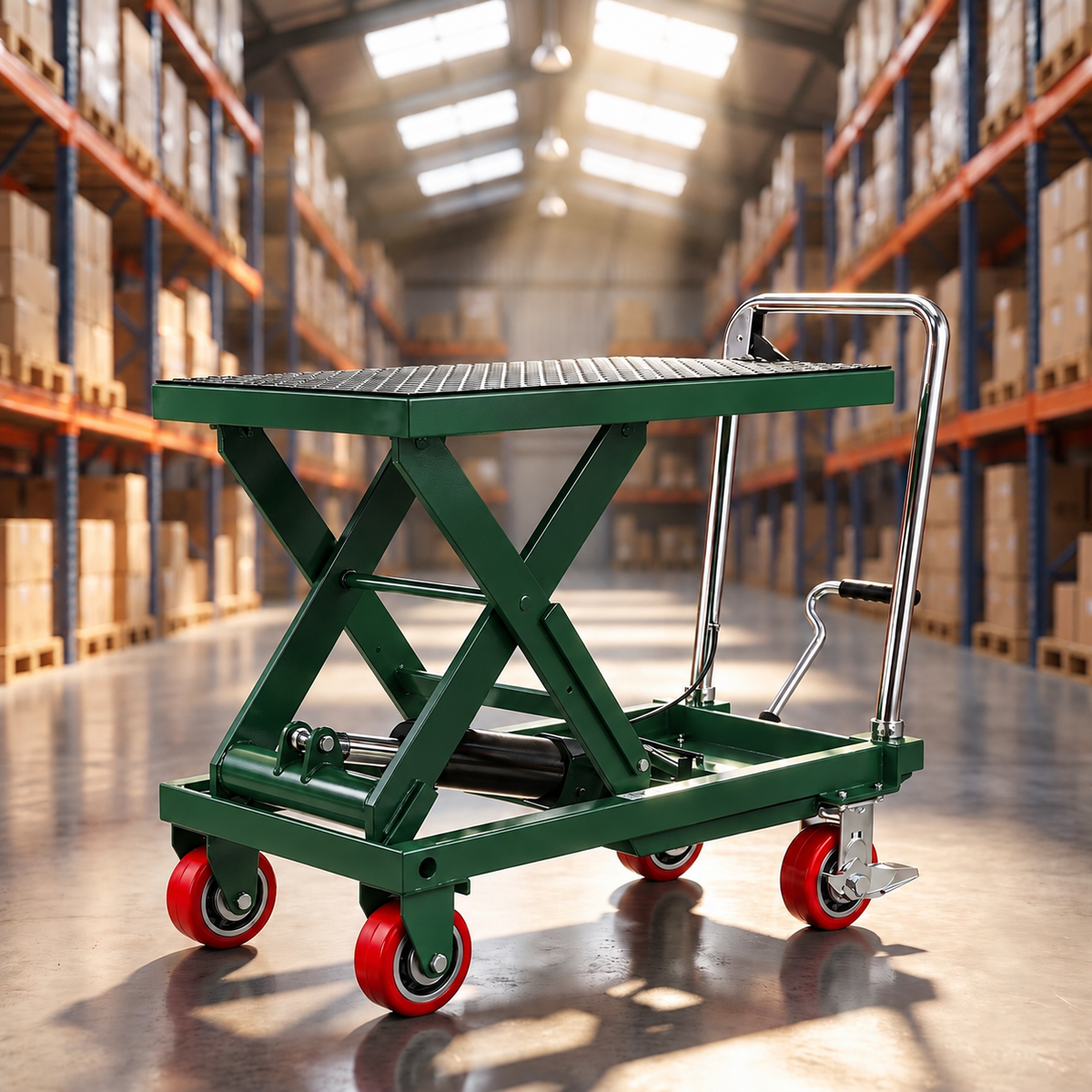 Heavy Duty 1100 LBS Hydraulic Lift Platform Cart with Casters
