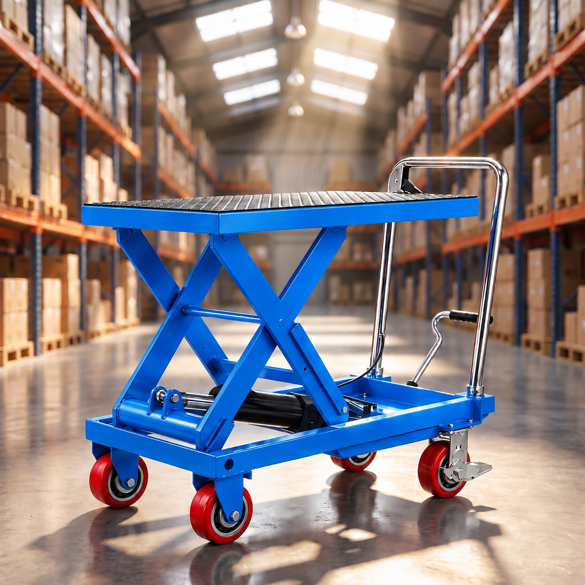 Heavy Duty 1100 LBS Hydraulic Lift Platform Cart with Casters