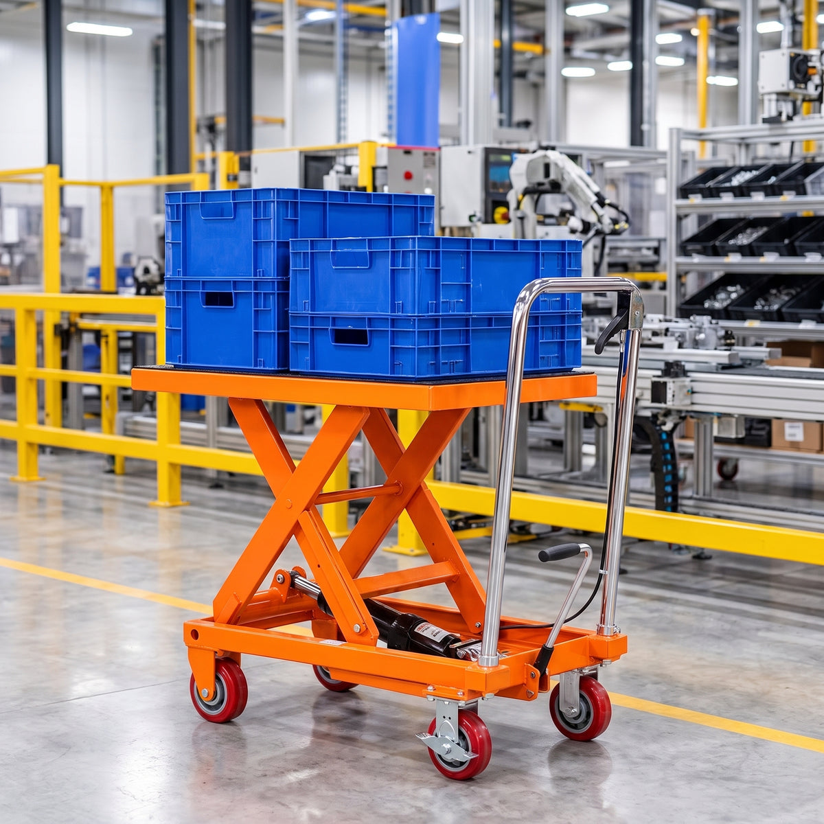 Heavy Duty 1100 LBS Hydraulic Lift Platform Cart with Casters