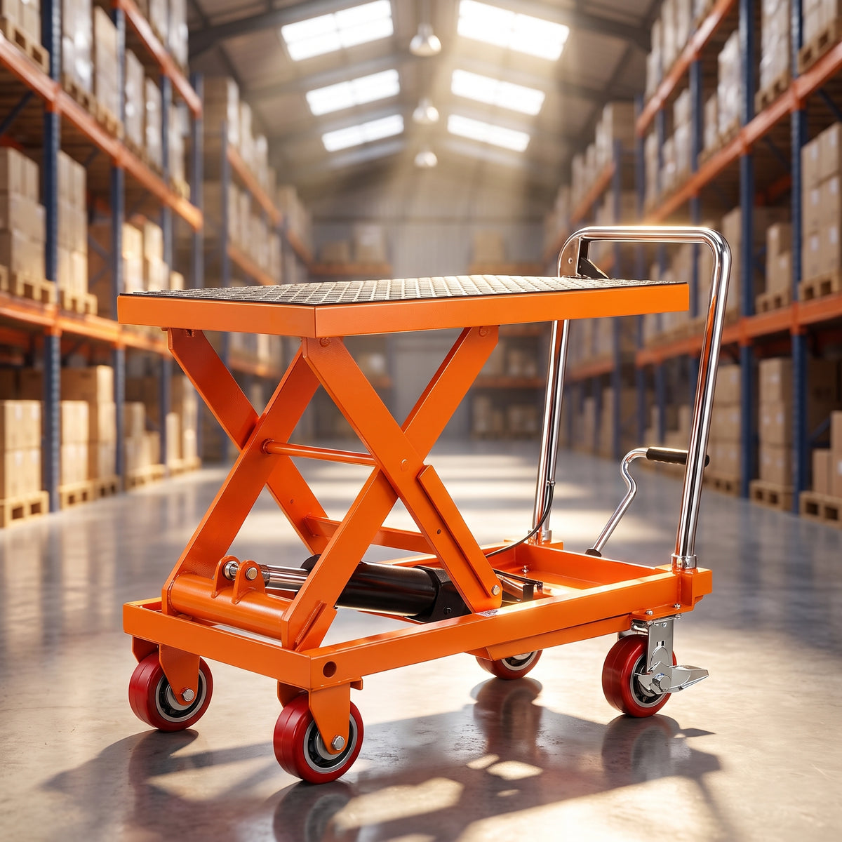 Heavy Duty 1100 LBS Hydraulic Lift Platform Cart with Casters