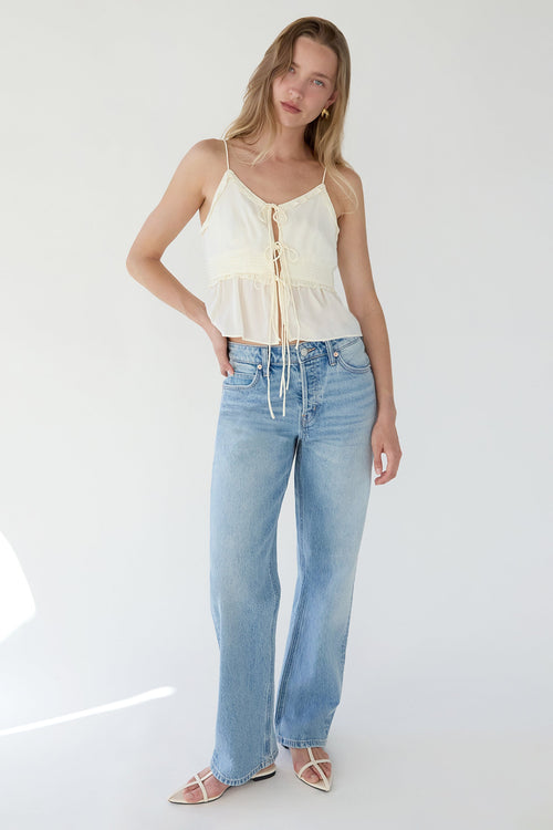SHEER TIE-FRONT TANK TOP
