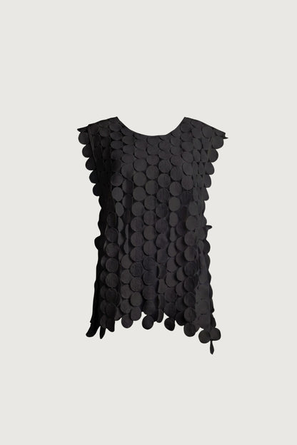 HONEY COMB CUTOUT WOVEN TOP