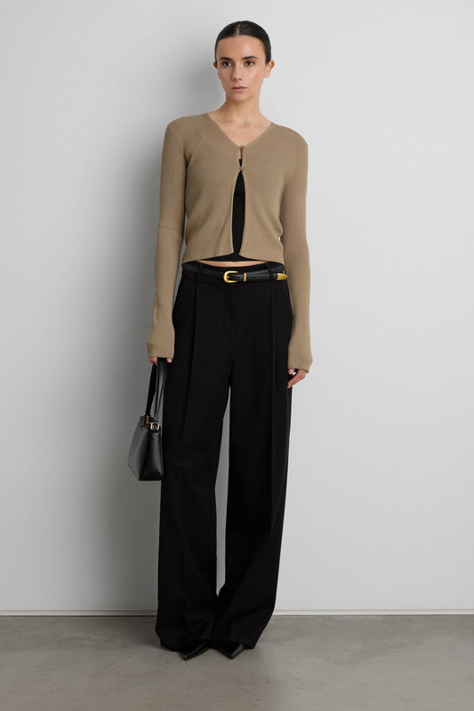 CROPPED LONG SLEEVE CARDIGAN
