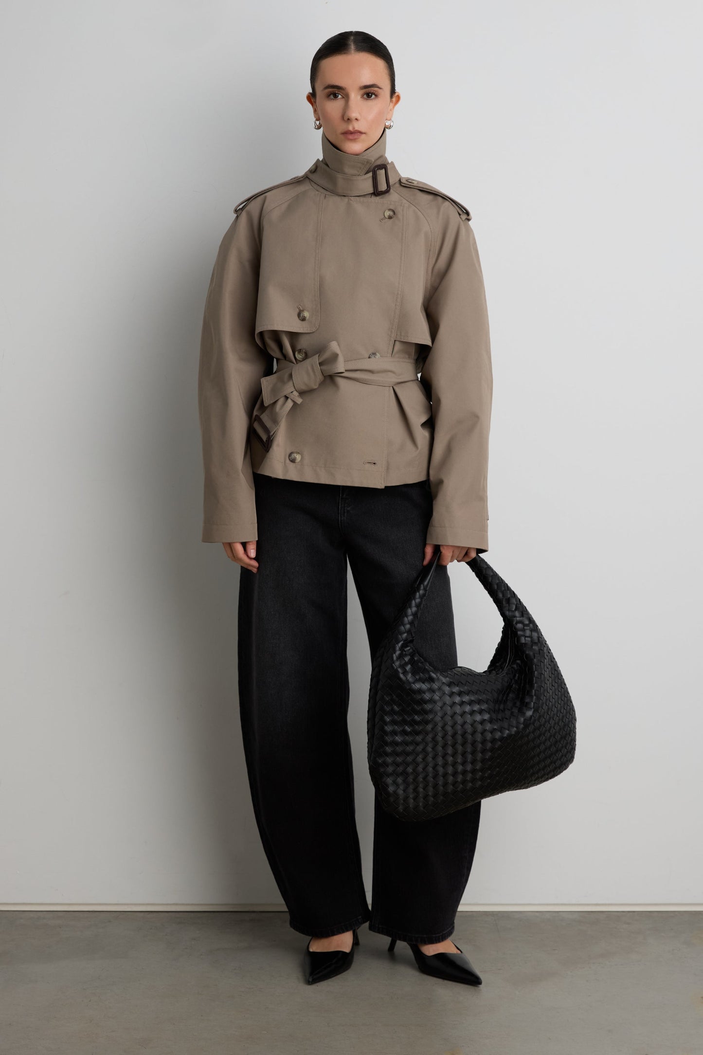 SHORT BELTED TRENCH COAT