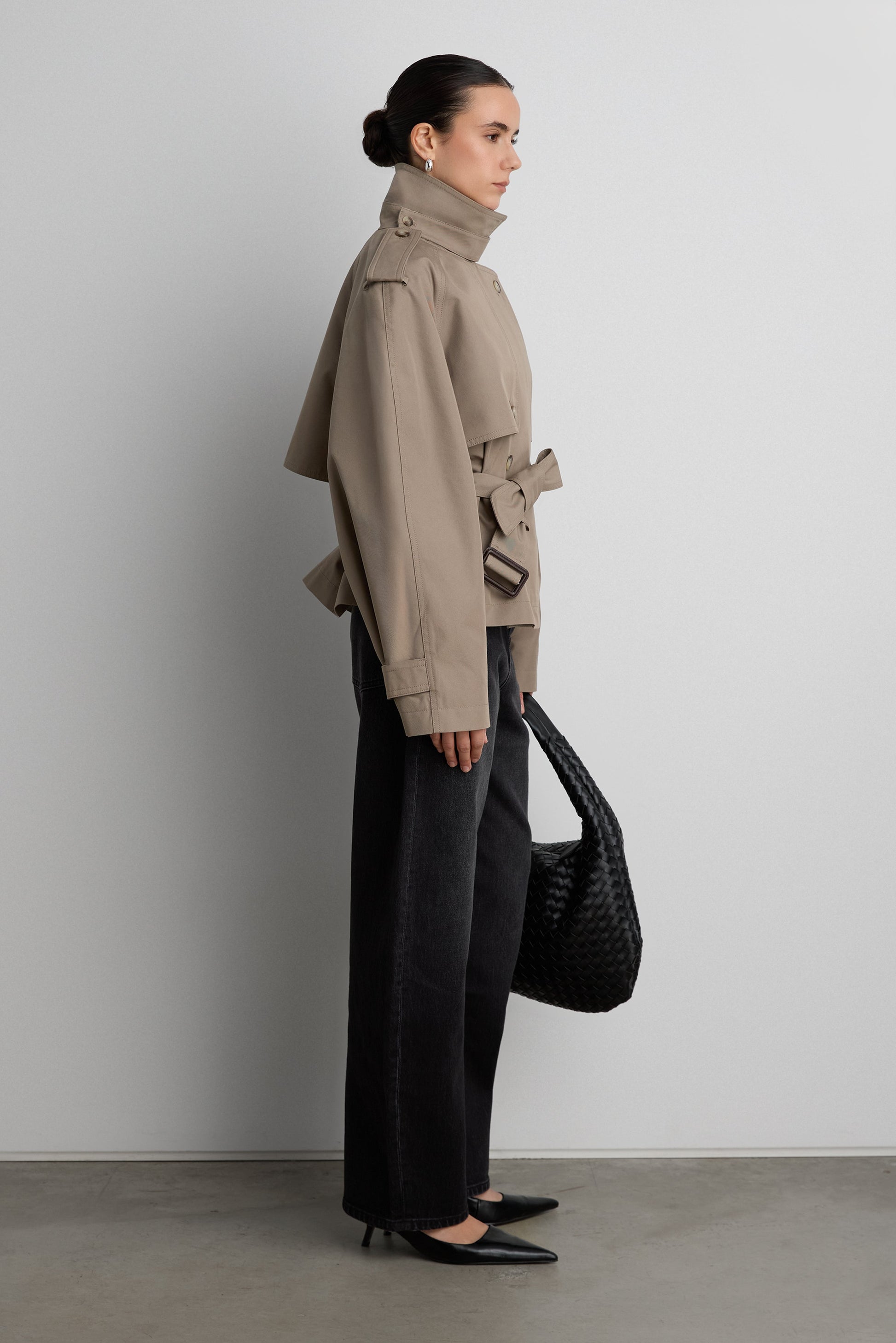 SHORT BELTED TRENCH COAT