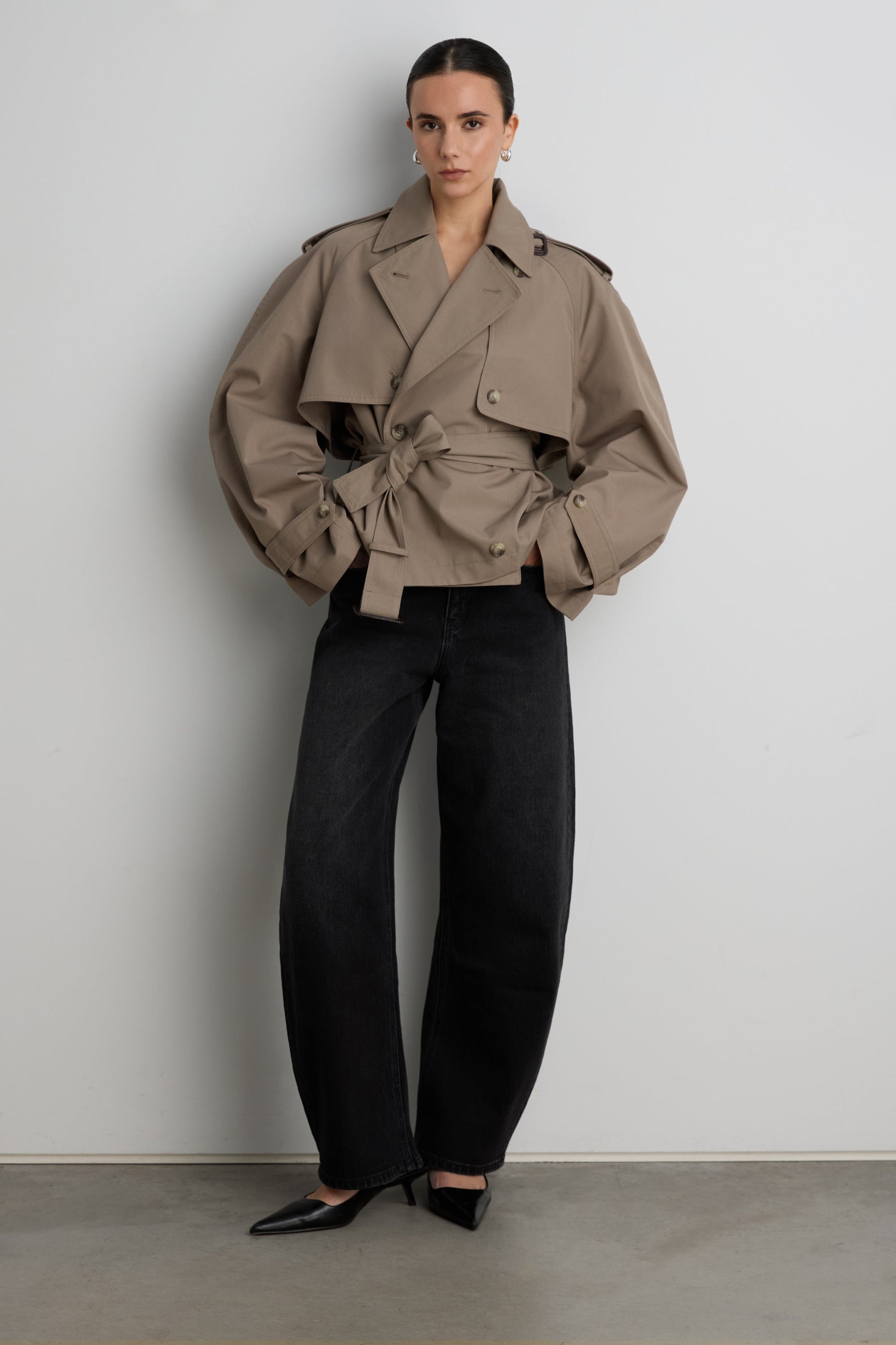SHORT BELTED TRENCH COAT