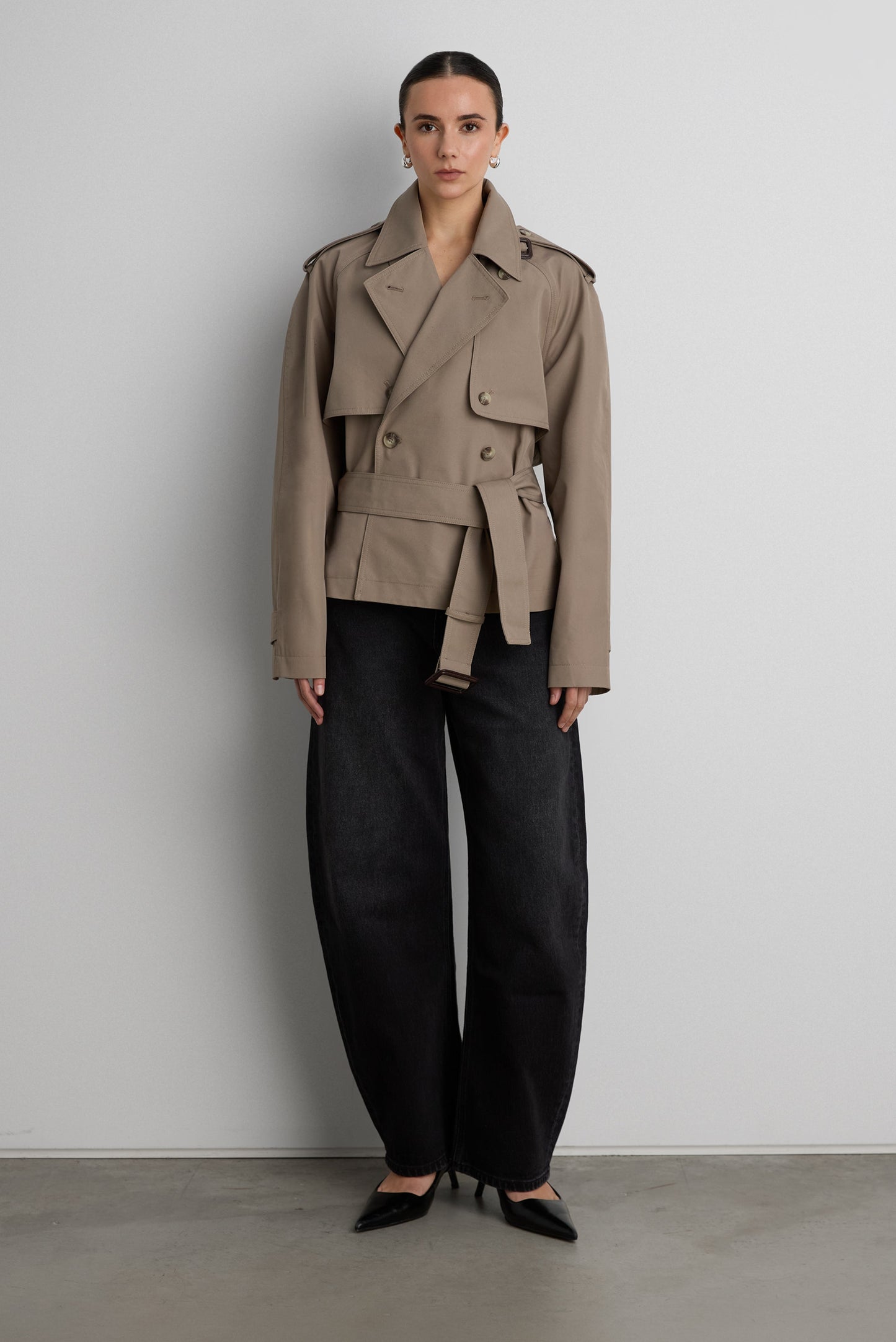 SHORT BELTED TRENCH COAT