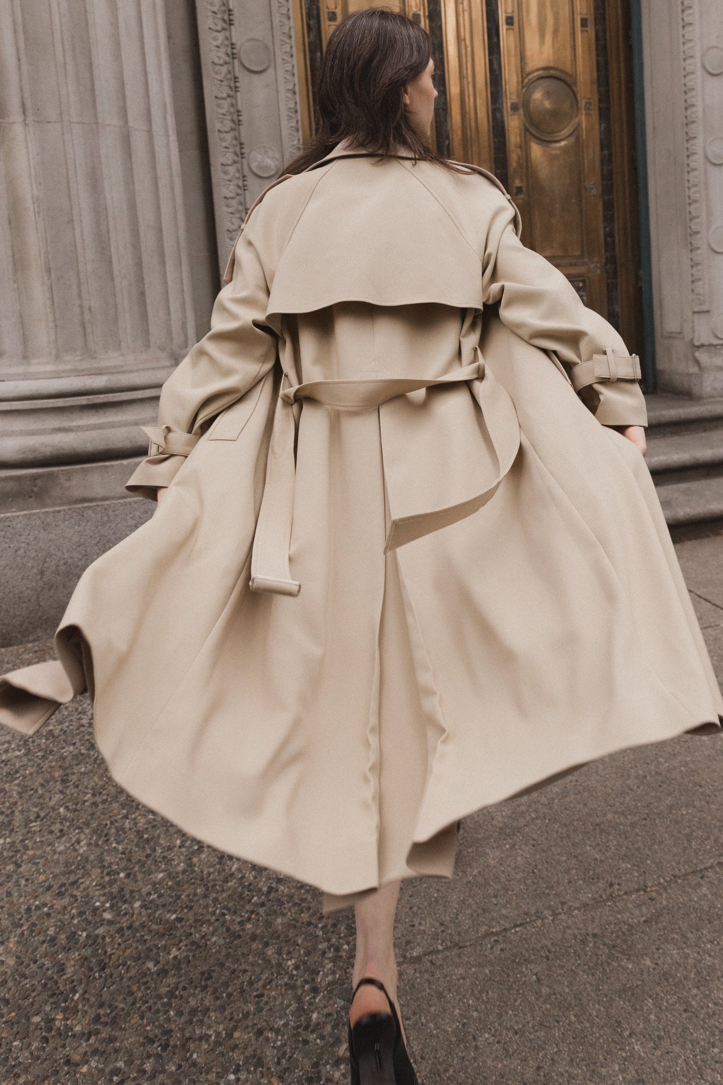 OVERSIZED TRENCH COAT WITH FUNNEL NECK