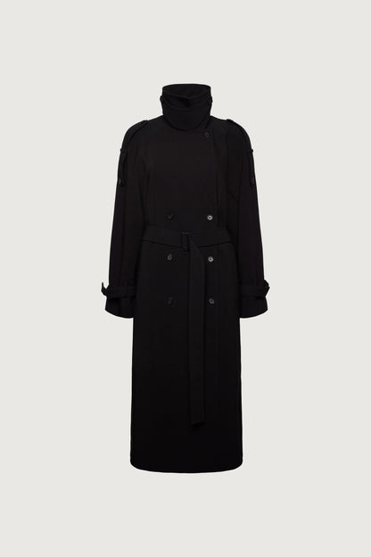 OVERSIZED TRENCH COAT WITH FUNNEL NECK
