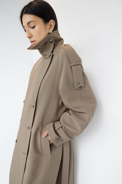OVERSIZED TRENCH COAT WITH FUNNEL NECK