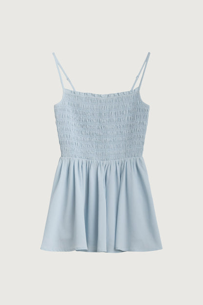 SMOCKED MINI DRESS