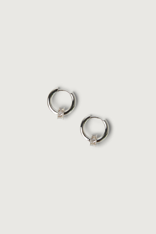 MINIMAL GEM HOOP EARRINGS