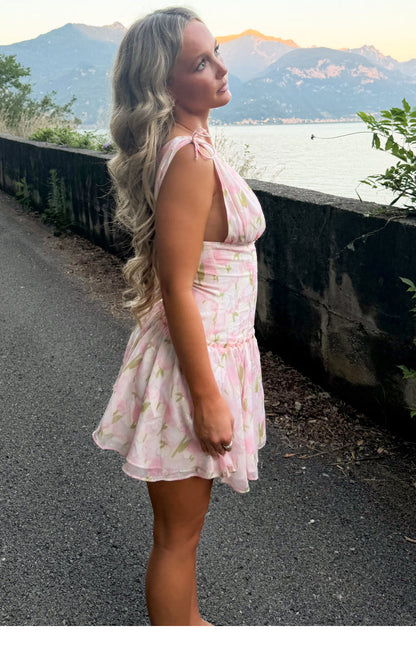 Effie Pink Floral Mini Dress