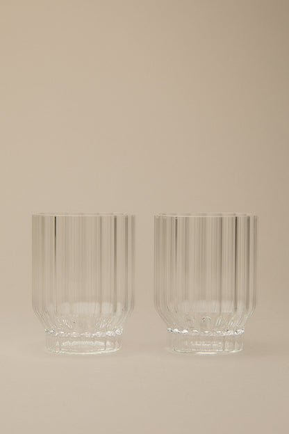 FLUTED TUMBLER GLASSES, SET OF 2