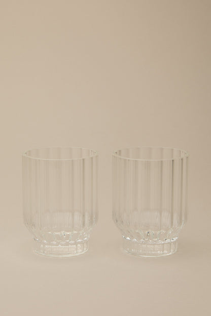FLUTED TUMBLER GLASSES, SET OF 2