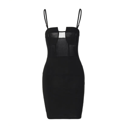 Voguable  Solid Slip Sleeveless Backless Patchwork Pleated Midi Dress Evening Party Slim Elegant Y2K Clothing