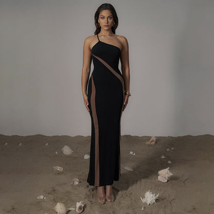 One Shoulder Backless Dress