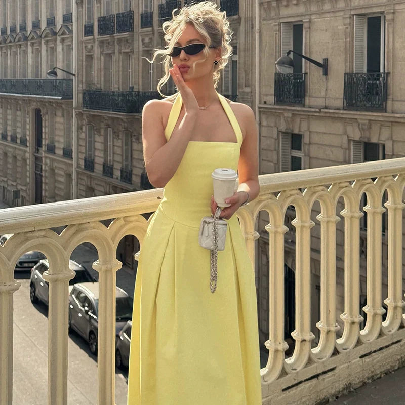 Reaghan Halter Backless Maxi Dress