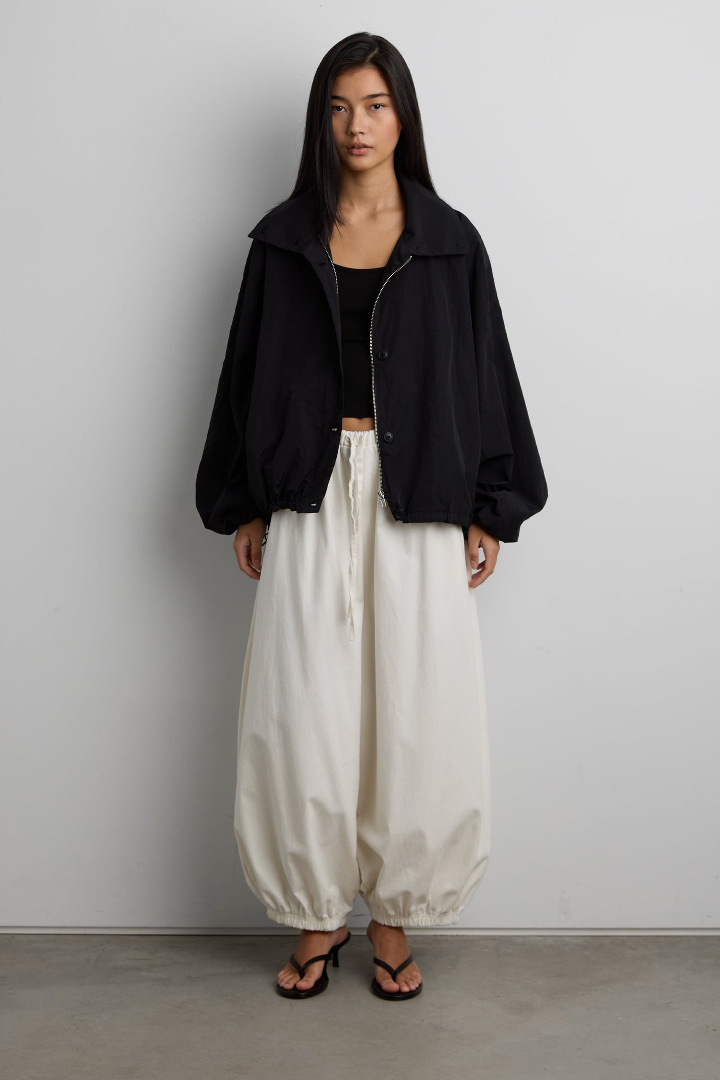 FUNNEL NECK NYLON JACKET