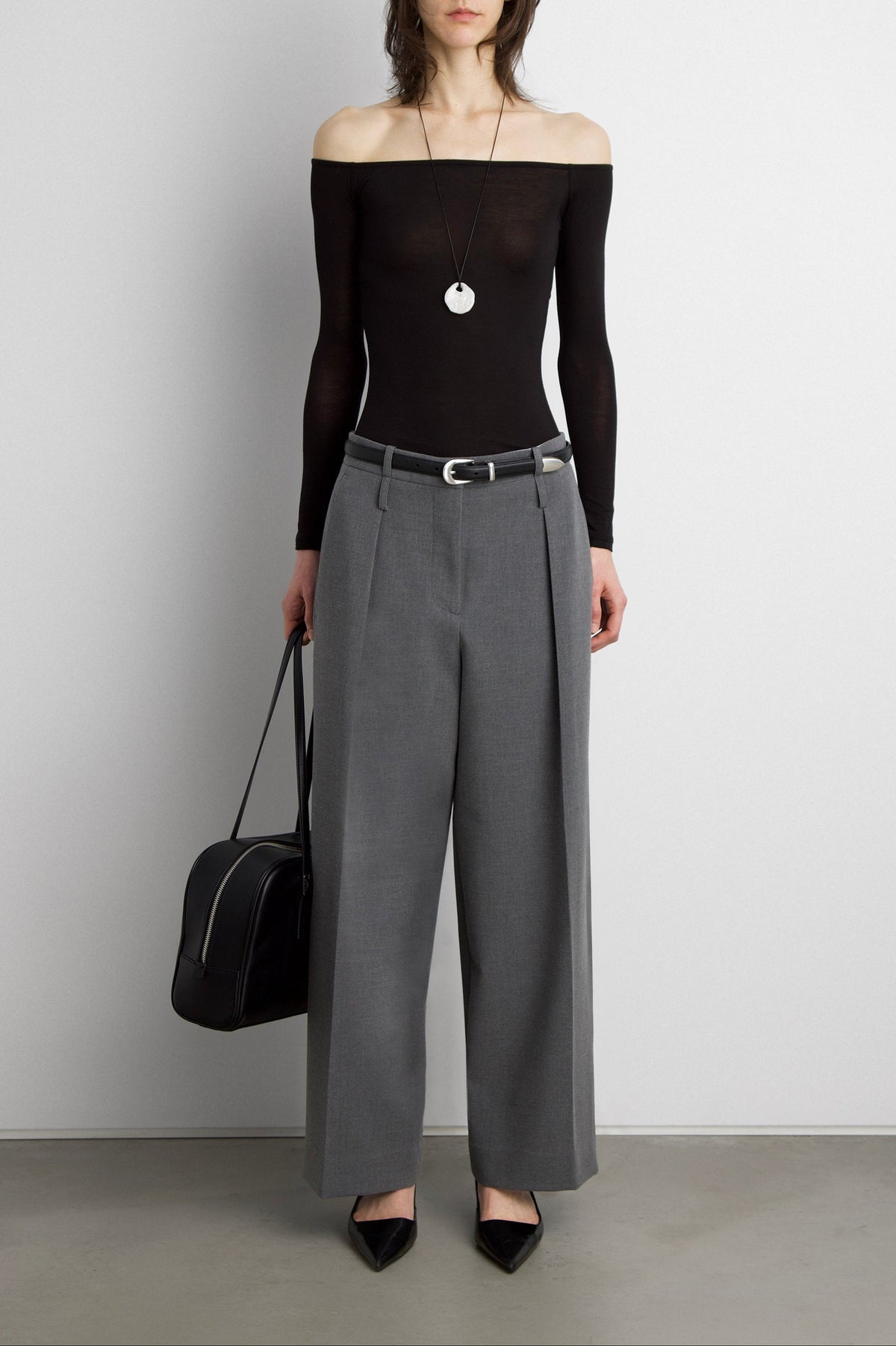 WIDE LEG TROUSER WITH DOUBLE BELT DETAIL