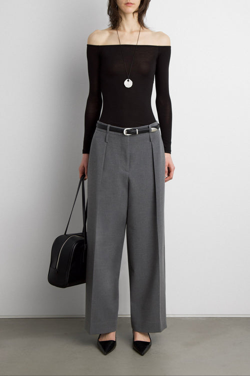 WIDE LEG TROUSER WITH DOUBLE BELT DETAIL