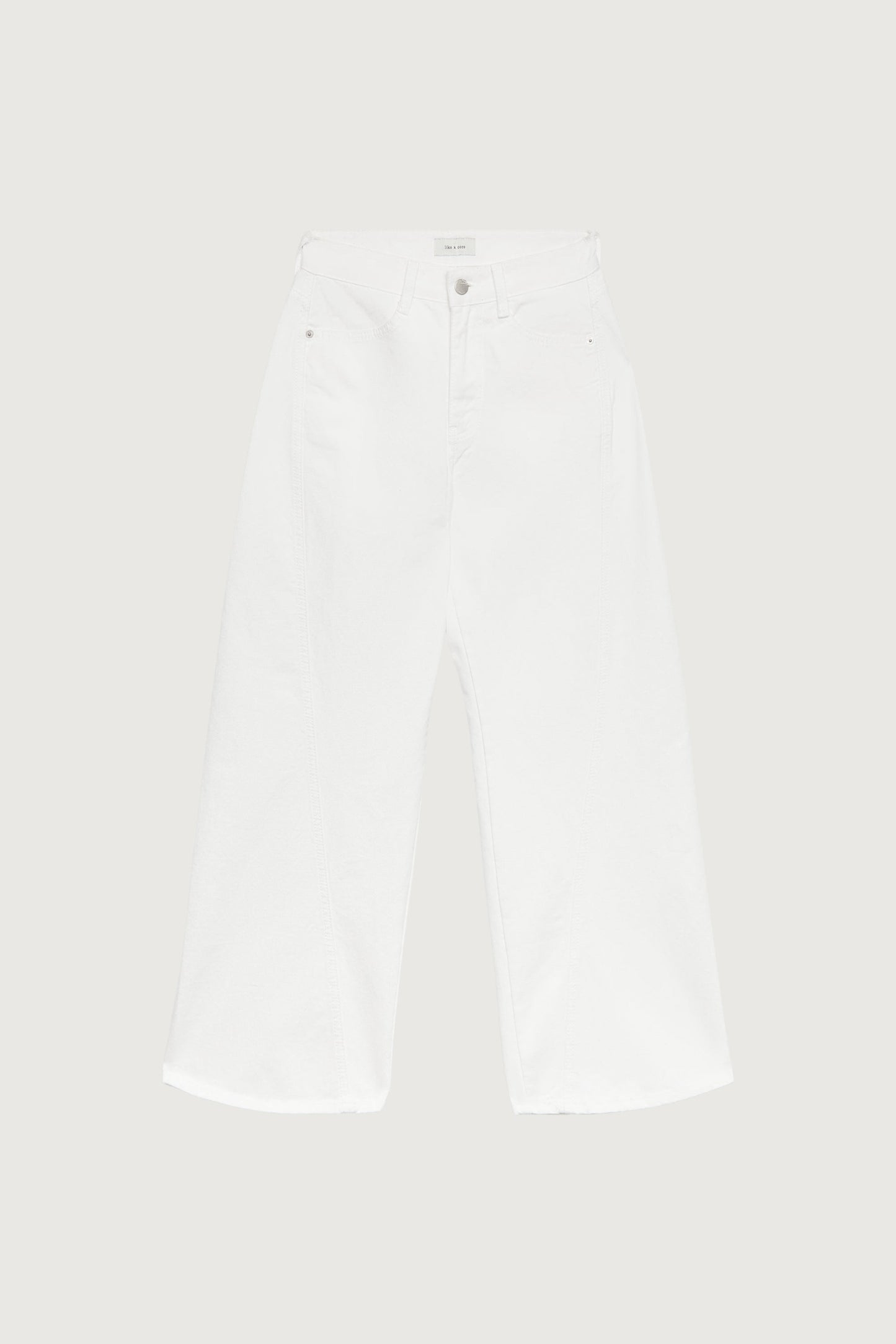 SEAM LINE CURVE WHITE JEAN