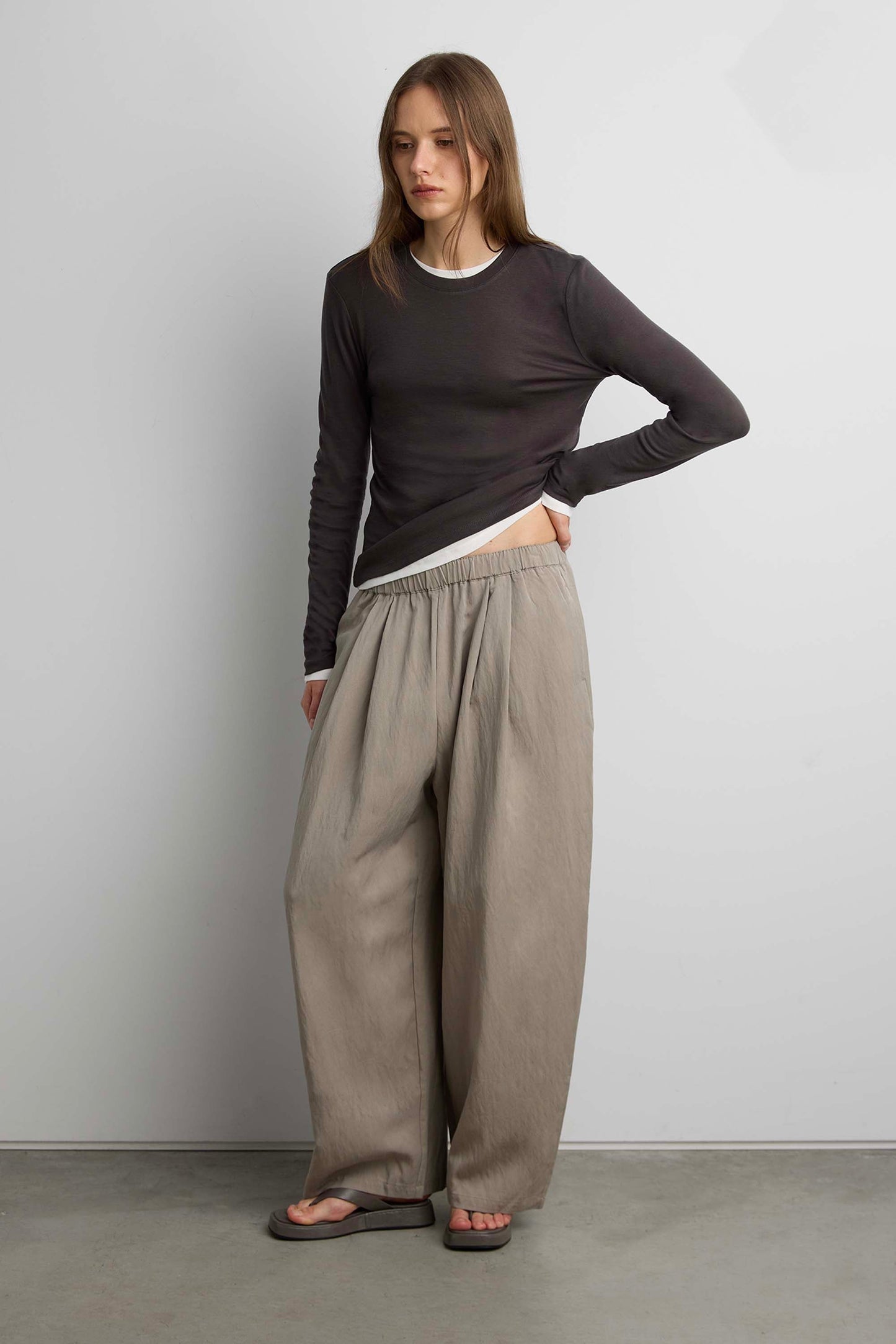 RELAXED WIDE LEG PULL-ON PANT
