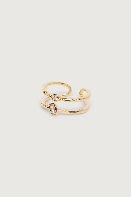 HAMMERED BAND OPEN RING