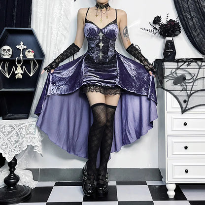 Elegant Velvet Lolita Midi Dress