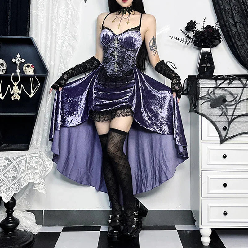 Elegant Velvet Lolita Midi Dress