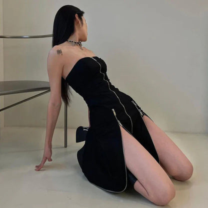 Cyber Punk Split Midi Dress
