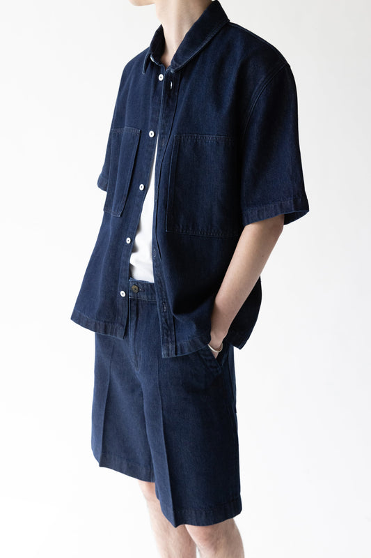 OVERSIZED PRESSED DENIM JORT