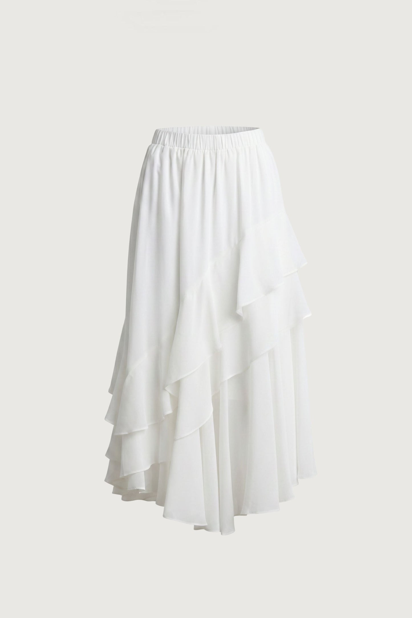 ASYMMETRICAL TIERED MAXI SKIRT