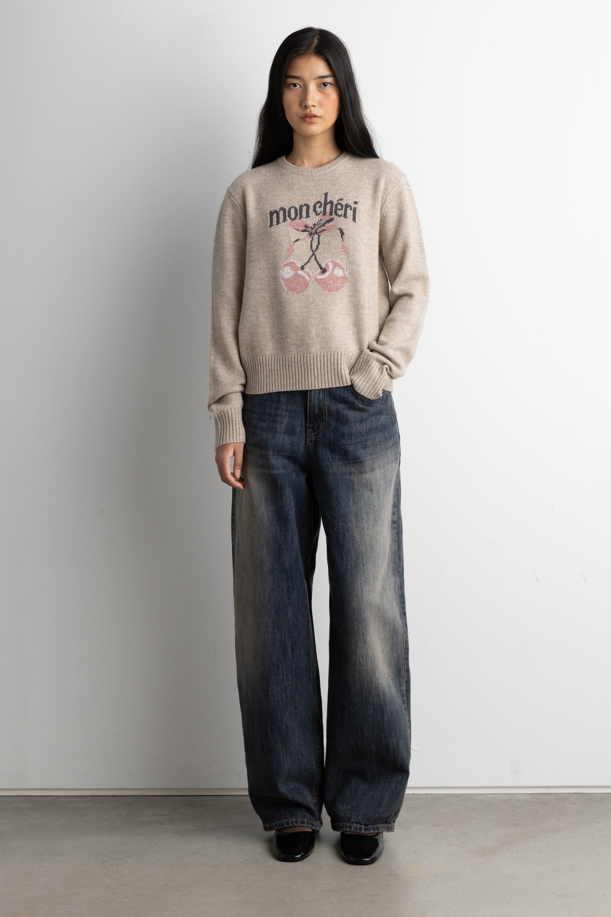 CHERRY INTARSIA SWEATER