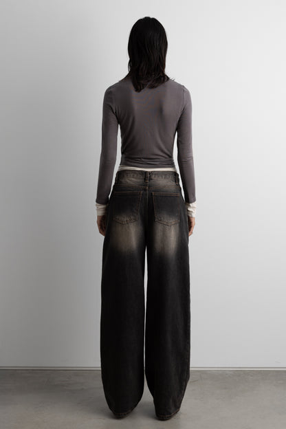 LAYERED EFFECT LONG SLEEVE TOP