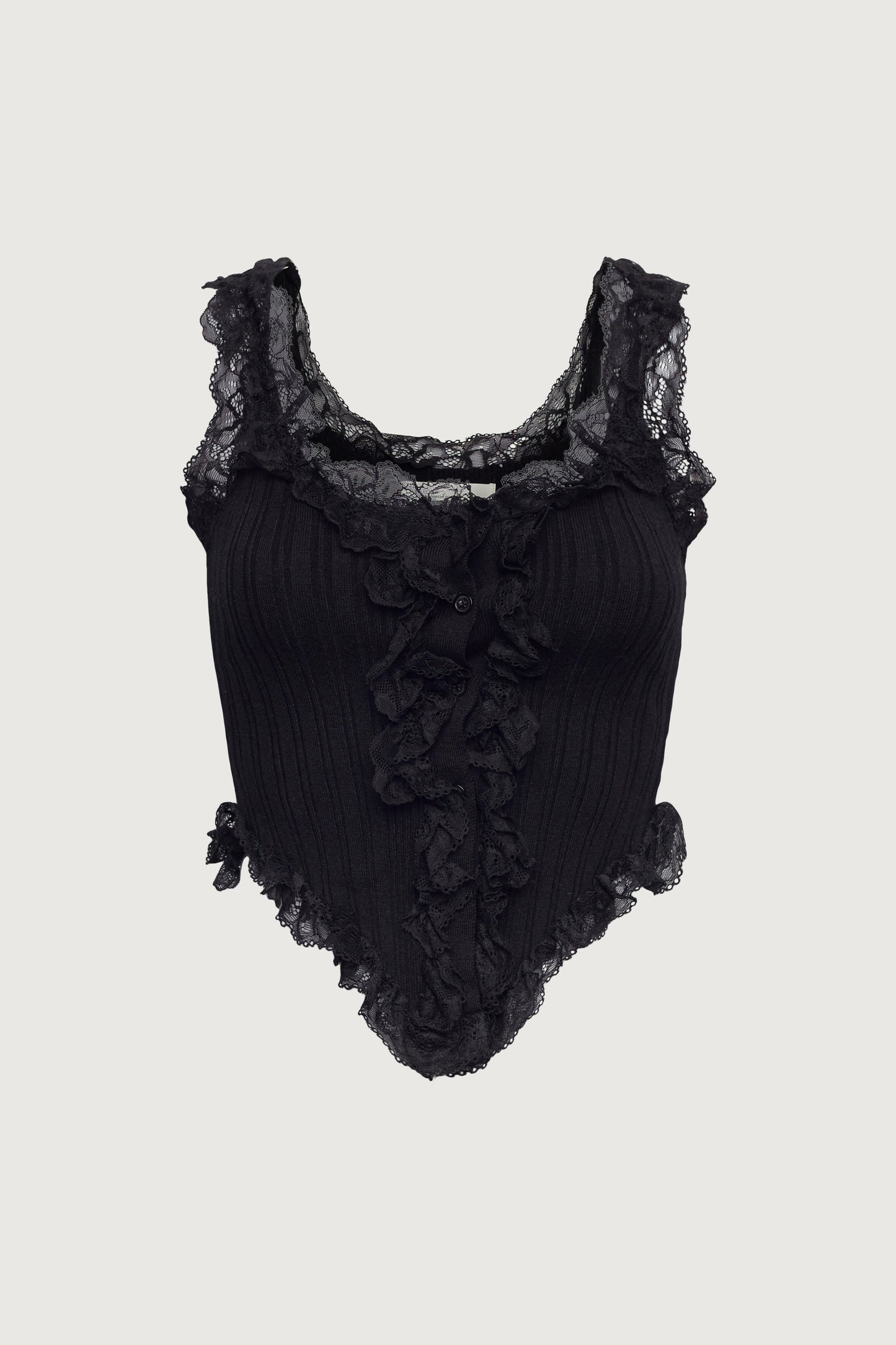 RUFFLED LACE TANK TOP