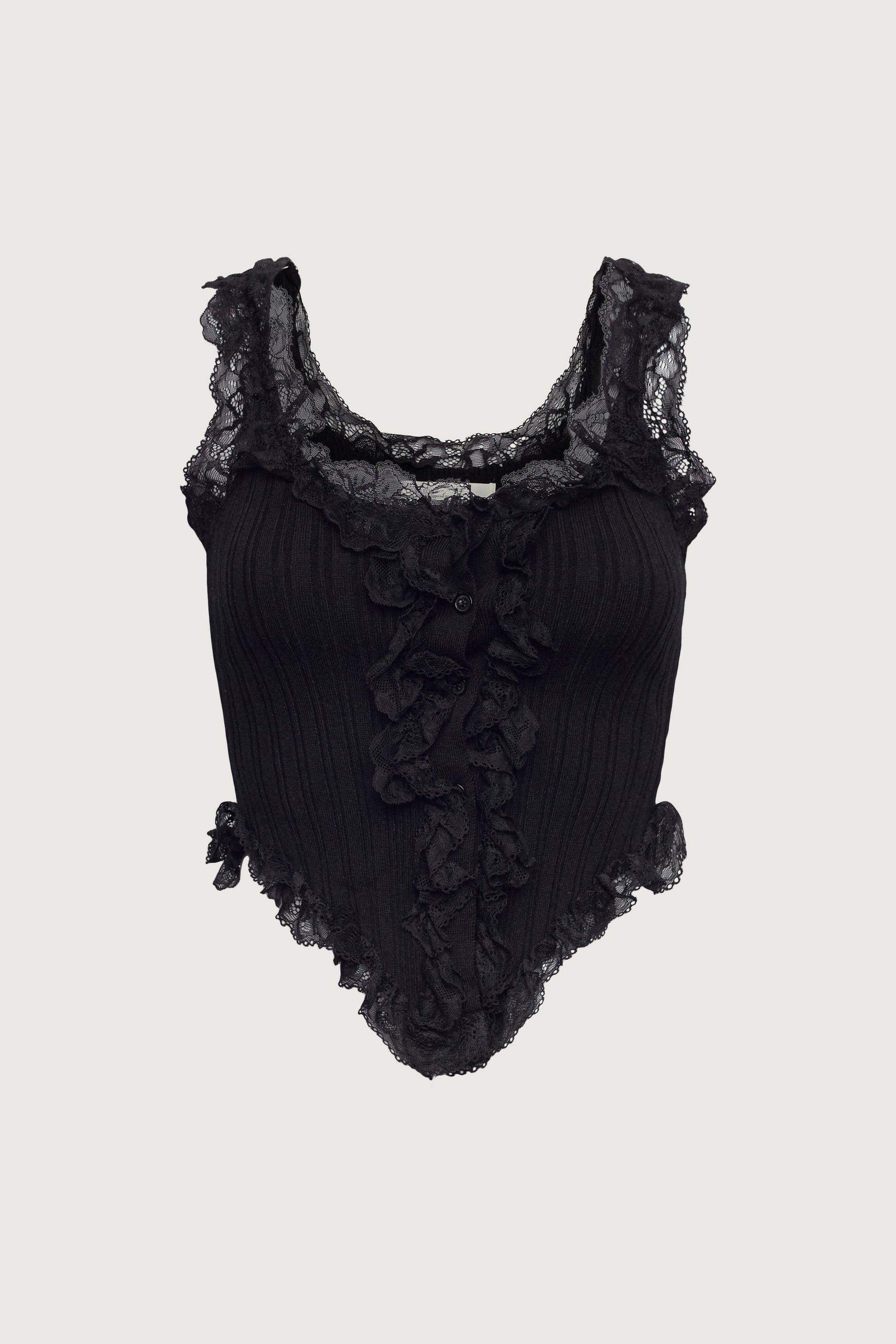 RUFFLED LACE TANK TOP