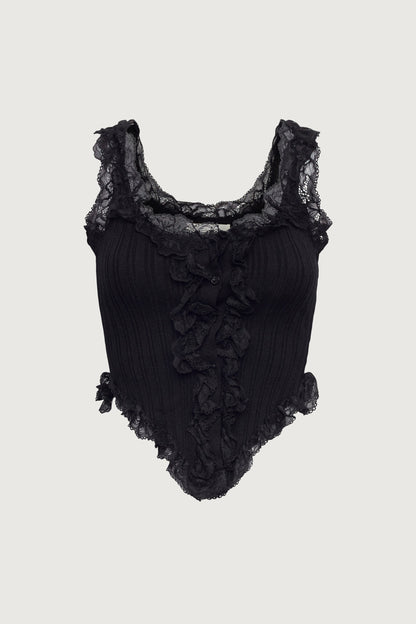 RUFFLED LACE TANK TOP