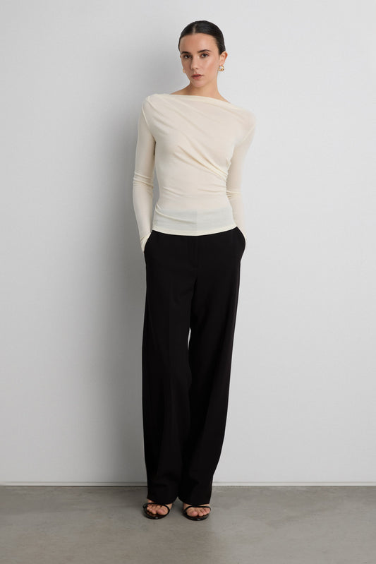 RUCHED LONG SLEEVE TOP