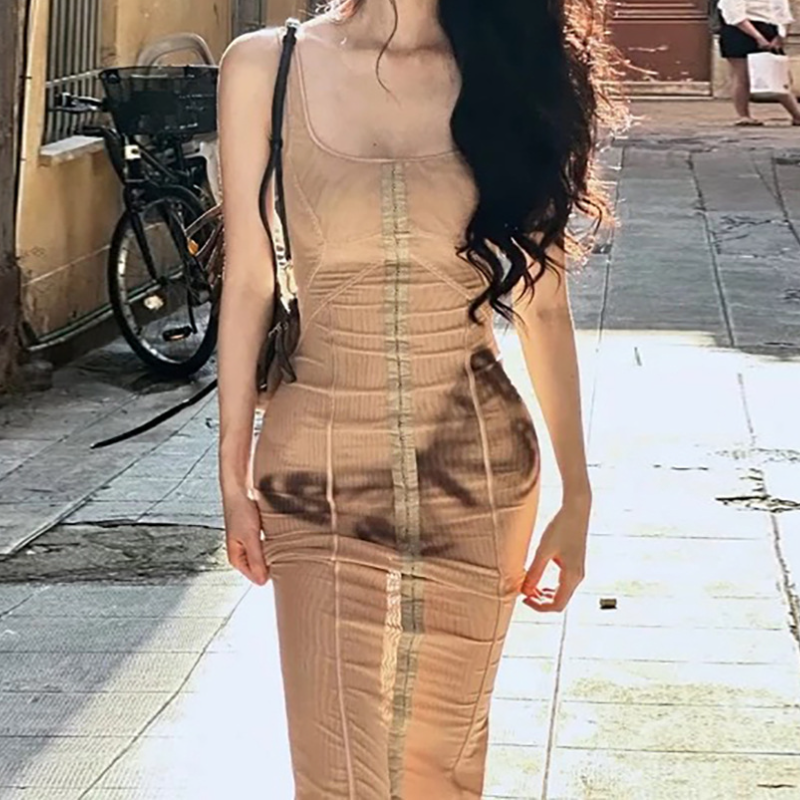 Square neck butterfly pattern tank midi dress  | Festival Outfits Women